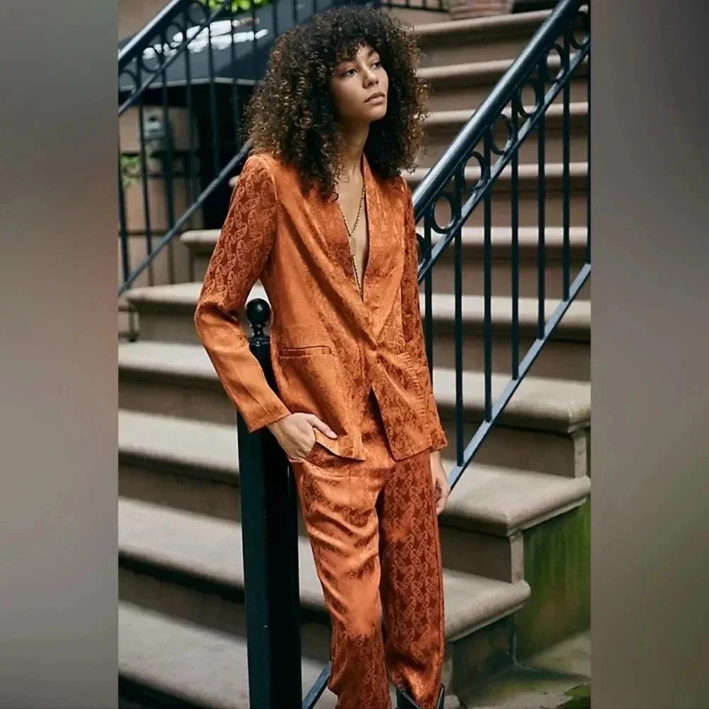 Scotch & Soda Burnt Orange Satin Blazer